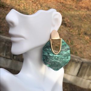 Green color earrings
